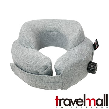 Travelmall 自動充氣尊貴記憶頸枕-灰