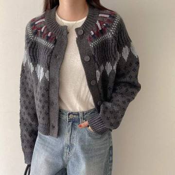 正韓罩衫 心形羊毛衣外套STP1092-創翊韓都