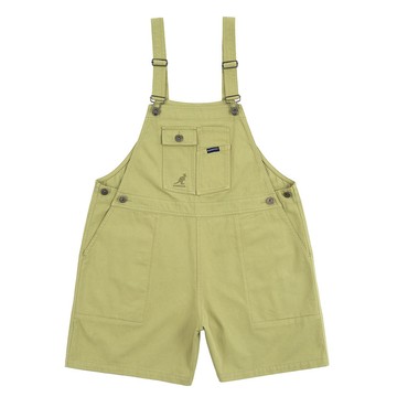 【KANGOL】男 水洗吊帶短褲 淺綠-6322157171