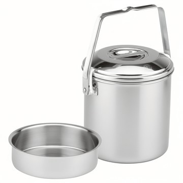 ZEBRA THAILAND 304不鏽鋼新型提鍋 容量1.4公升 附內層盤 自動鎖  12cm  銀色  1個