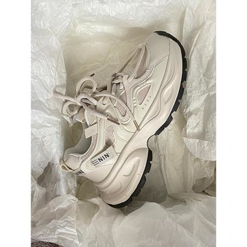 女款灰色學生顯腳小休閑老爹鞋