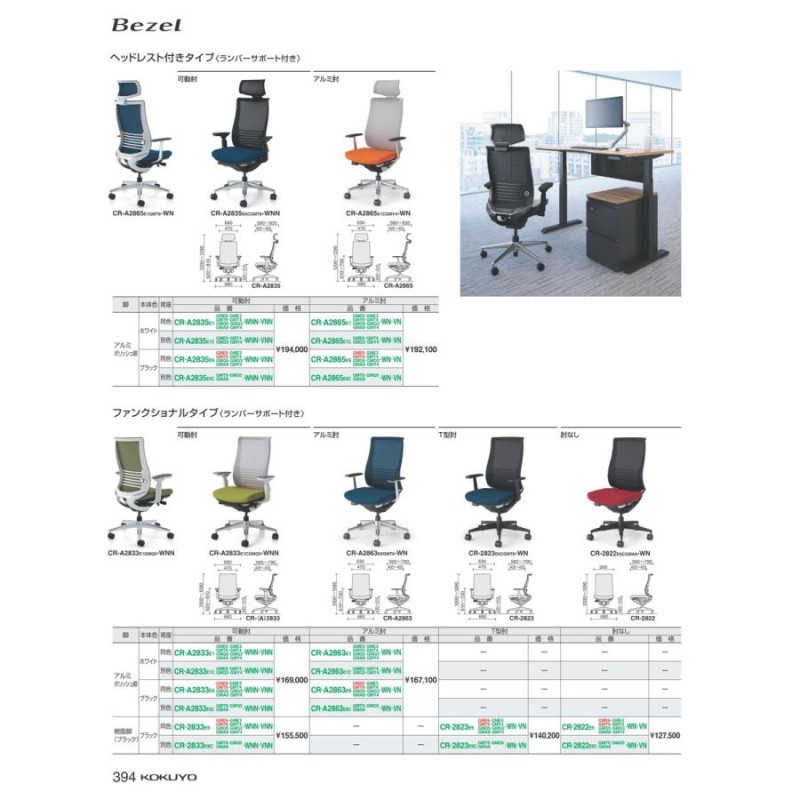 オフィスチェア ベゼル ファンクショナル CR-A2833E1GMA8-WNN 20207885