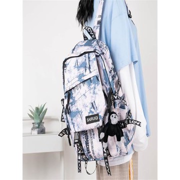 潮牌 校園書包小眾設計涂鴉男學生女原宿背包高中ins雙肩電腦包