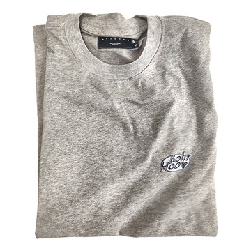 BOHRHOO 美式復古廣告T恤 花灰色 純棉短袖  M