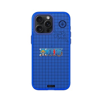iPhone 15 Pro Max Clear 激光藍 - 航海王 One Piece - 標誌系列-航海圖