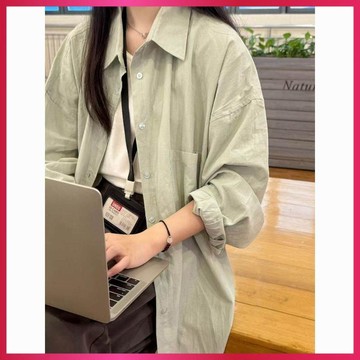 『ATC』秋季薄外套女薄款寬鬆長袖襯衫顯瘦百搭通勤休閒外套春秋新款多巴胺韓版防曬