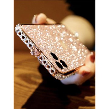 愛心金屬邊框閃鉆適用iPhone14promax手機殼高級感15保護套13女新款2025網紅爆款奢華鑲鉆水鉆滿鉆閃帶鉆plus