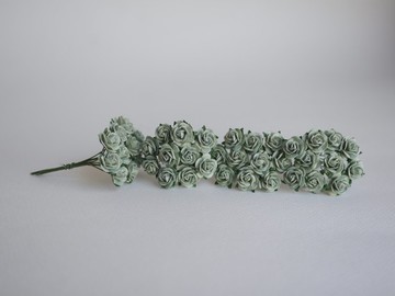紙花，100 朵，DIY 用品桑葚玫瑰，尺寸 1.5 厘米，淡綠色。