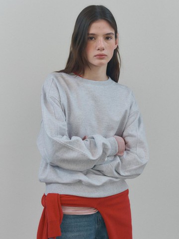 BLOCKED SWEATSHIRT [MELANGE GREY]