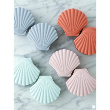 日本francfranc防燙馬卡龍色貝殼硅膠鍋柄鍋耳套鍋耳夾防滑耐高溫