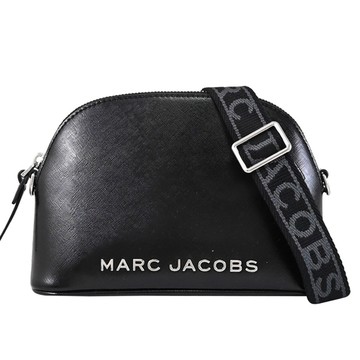 MARC JACOBS 馬克賈伯 金屬LOGO方牌漆皮防刮貝殼包.黑