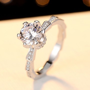 [米蘭精品] 莫桑鑽戒指925純銀開口戒-1ct八心八箭蛇節時尚聖誕節情人節生日禮物女飾品73yk30