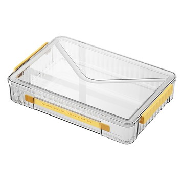 小麥購物 卡扣式透明證件收納盒 L2473  1層  黃色