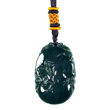 【正佳珠寶】和田碧玉_十二生肖牛 中國結吊墜