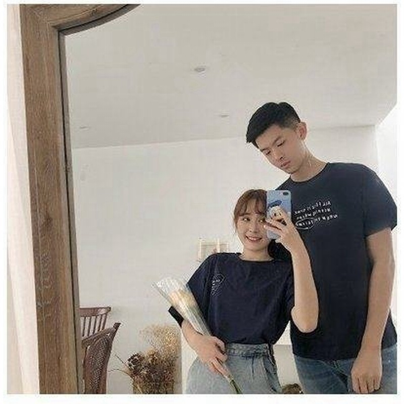 ペアルック カップル Tシャツ 半袖tシャツ 棉シャツ カジュアル レディース メンズ カットソー トップス かわいい 柄 夏用 女の子 男の子 通販 Lineポイント最大get Lineショッピング