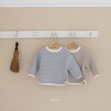 mkids 條紋薄絨上衣【現貨】冬天t恤 女童上衣 兒童上衣 寶寶上衣 嬰兒上衣 寶寶衣服 韓國童裝