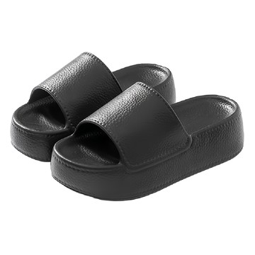 厚底皮紋拖鞋 專櫃質感 EVA材質 男女通用 室內外兼用  黑色  240mm