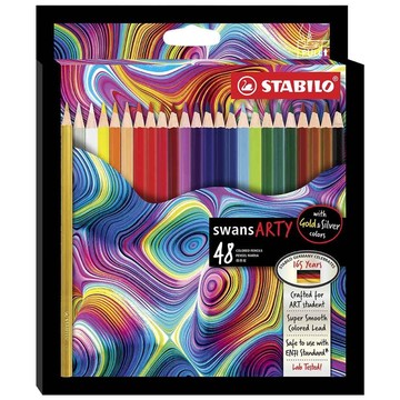 STABILO 德國 思筆樂 Swans ARTY 油性色鉛筆 紙盒 48色組/盒 ST1520/48