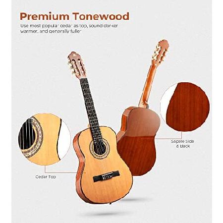 Vangoa Classical Guitar Inch Acoustic Classical Guitar, 36 Inch Junior Size Nylon String Guitar Bundle Kit for Beginner Teens, Cedar Top並行輸入