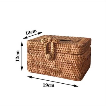 秋籐手工編織衛生紙盒 (蝴蝶扣款)