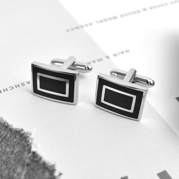 袖扣 雙線長方形【NCD22】