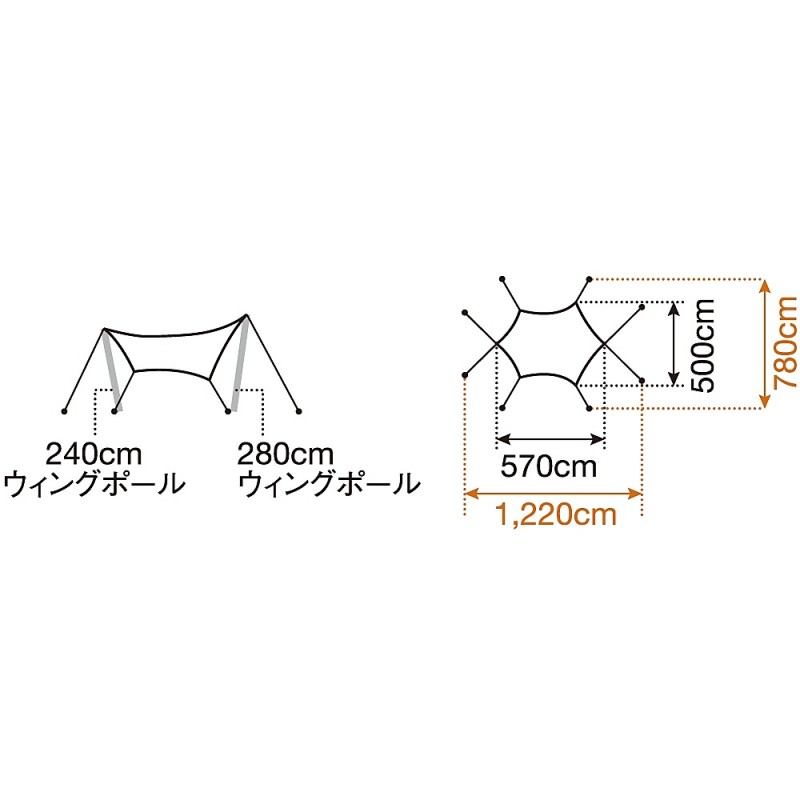 Snow Peak (スノーピーク) アメニティタープ ヘキサＬセット 3 TP-851SR . FREE SA 通販  LINEポイント最大1.0%GET | LINEショッピング