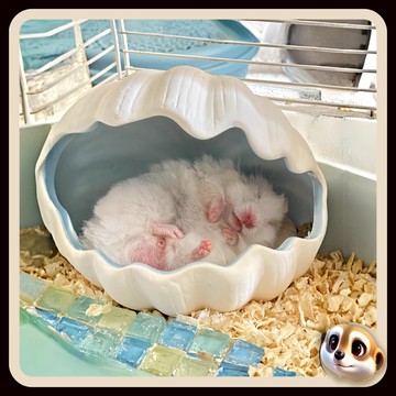 【XL-LX】貝殼倉鼠躲避屋 四季通用 金絲熊 陶瓷窩 倉鼠窩 可窺睡窩 花枝鼠 小房子