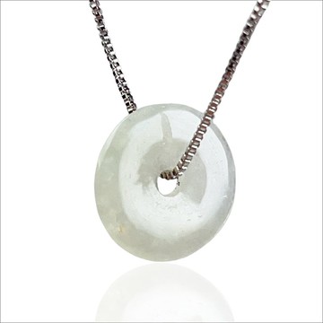 【願‧平安】冰種翡翠平安扣項鍊 | 天然緬甸玉A貨翡翠 | 送禮