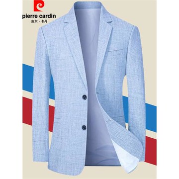春秋夏季新款皮爾卡丹男裝休閑中青年男士西服外套修身小西裝單件