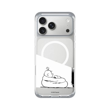 iPhone 17 Pro Max ClearX (MagSafe 兼容) 霜透灰 - 史努比 Snoopy - Snoopy&Charlie Brown追劇時間