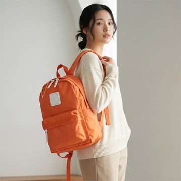 CILOCALA 亮彩尼龍防潑水後背包 火橙橘 (中大)