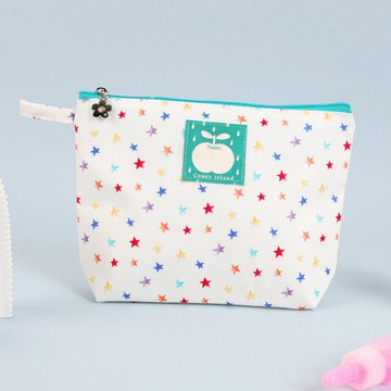 韓國 Coney Island - 寬底防水拉鍊收納袋-小-彩色星星 (20.5X14.5X5cm)