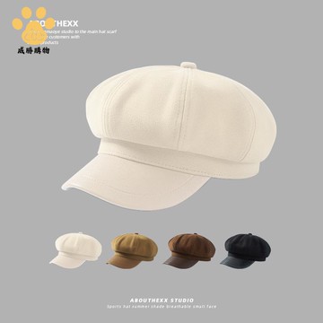 帽子女 毛呢百搭八角帽秋冬文藝復古貝雷帽日系英倫街頭休閑報童帽ws9041