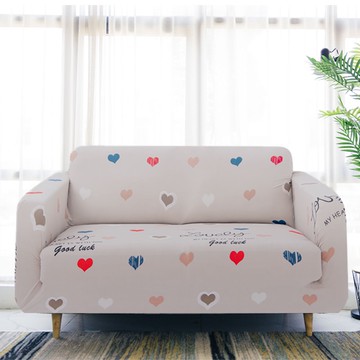 【歐卓拉】心心相印棉柔彈性沙發套 萬用沙發罩彈性防滑全包