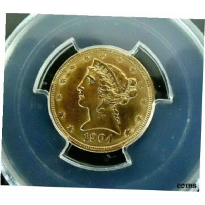 品質保証書付】 アンティークコイン NGC PCGS 1904 $5 Liberty Head