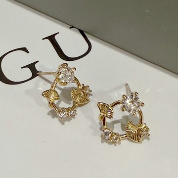 G&G銀杏花圈耳環(針式)