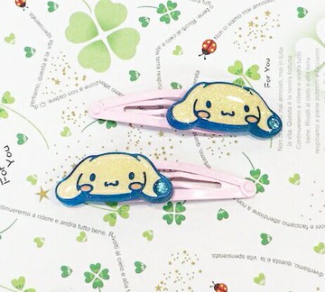 【震撼精品百貨】大耳狗 Cinnamoroll Sanrio 大耳狗喜拿髮夾-萊茵石#80213 震撼日式精品百貨