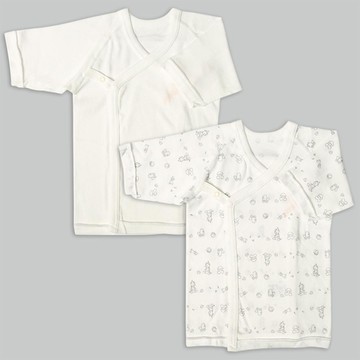 akachan honpo - 長袖肚衣2件組-按扣款 玩具箱-米白色