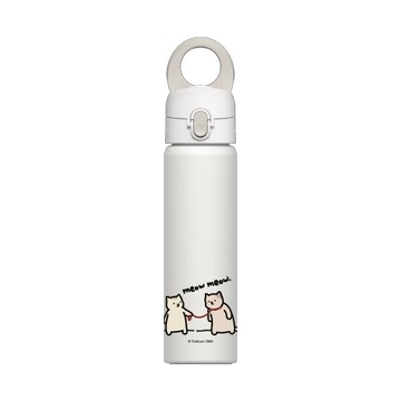 磁吸水壺 AquaStand 不鏽鋼 700cc - 附吸管 白 - 小貓貓們 Little Cattos - Companionship