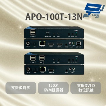 昌運監視器 APO-100T-13N 支援TCP/IP標準網路通訊協定 一個發送端對接一個接收端連接網路線可達150米