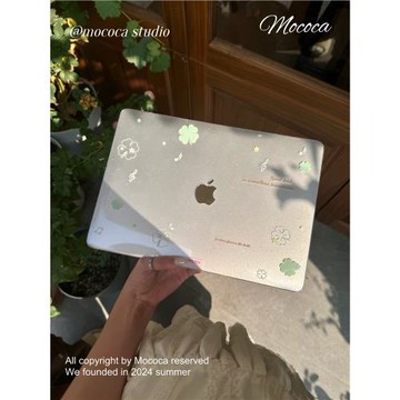 MOCOCA《四葉草》插畫星星進口pc透明滿天星細閃硬殼防磕碰適用于Macbook蘋果pro電腦air保護套13寸14寸
