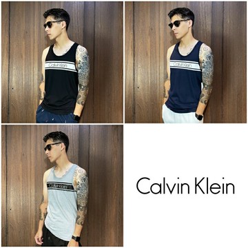 美國百分百【全新真品】Calvin Klein 背心 棉質 休閒 CK 上衣 LOGO 黑色/深藍/灰色 CL99