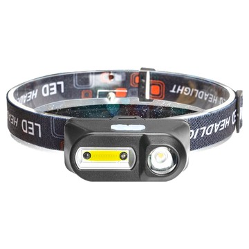 WIDE VIEW LED 泛/聚光多功能頭燈 黑色 多種照明模式 USB充電  1個