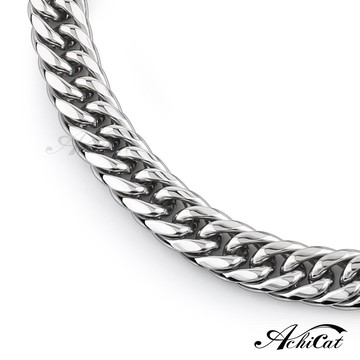 男項鍊 ．龐克．古巴鍊．素鍊．客製刻字．生日禮物．C22005