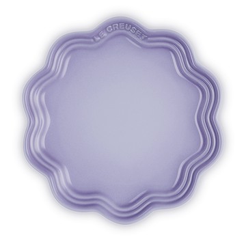 LE CREUSET -瓷器蕾絲花邊盤 22cm (粉彩紫-無盒)