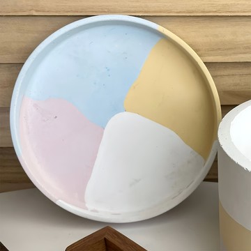 特大圓柱水泥盤  17cm  彩色調  1個