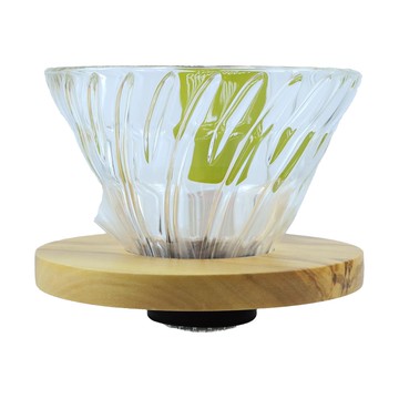 HarioV60橄欖木02玻璃濾杯