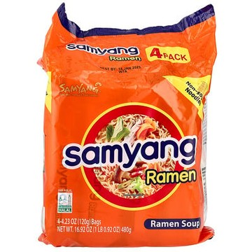 Samyang, 拉面湯，4 包，每包 4.23 盎司（120 克）
