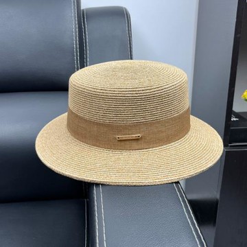 出口品質草帽女夏季平頂小禮帽法式英倫出游防曬百搭遮陽小盆帽男