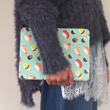 手帳型 iPad 保護殼【壽司總動員】三折式支架設計塑膠殼